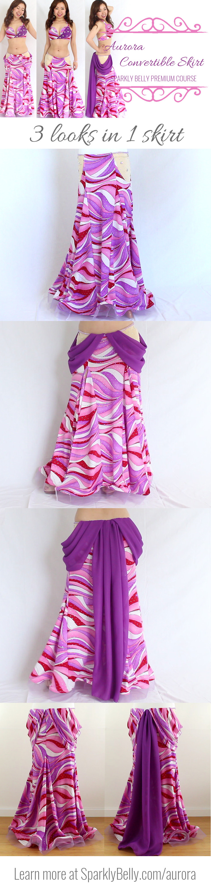 Aurora Convertible Skirt Premium Course 3 looks in 1 skirt