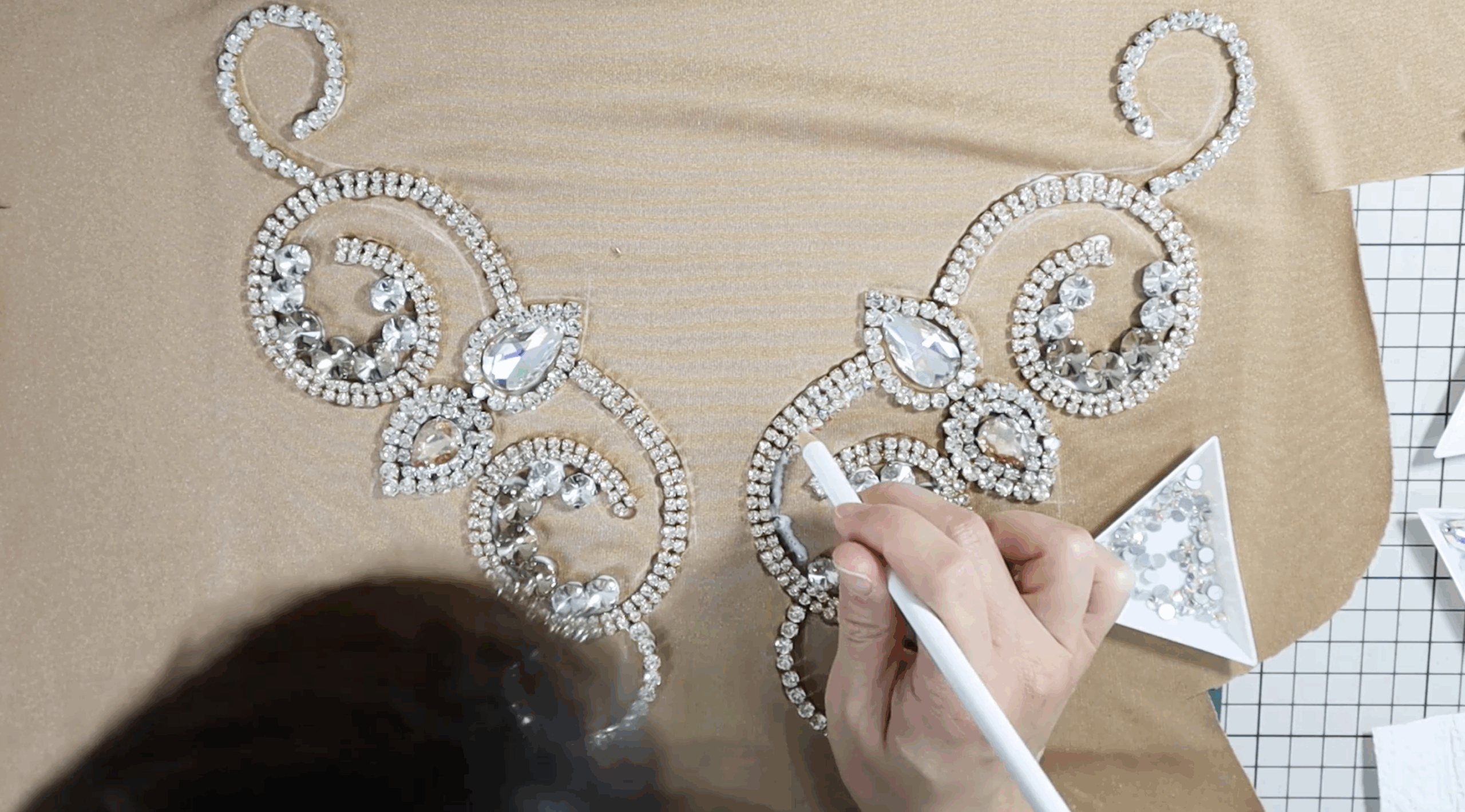 place-small-rhinestones-on-rhinestone-dance-costumes - SPARKLY BELLY